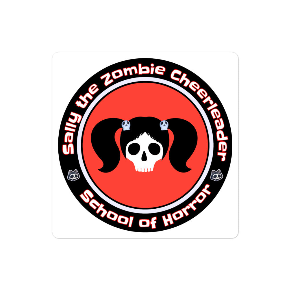 Sally the Zombie Cheerleader Logo Bubble-free stickers