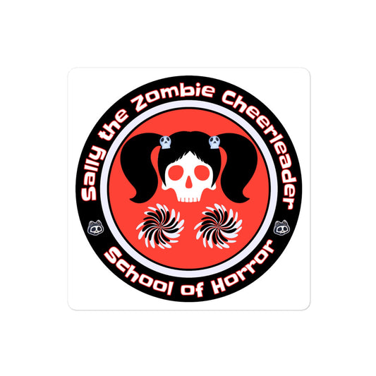 Sally the Zombie Cheerleader Pom-Pom Logo Bubble-free stickers